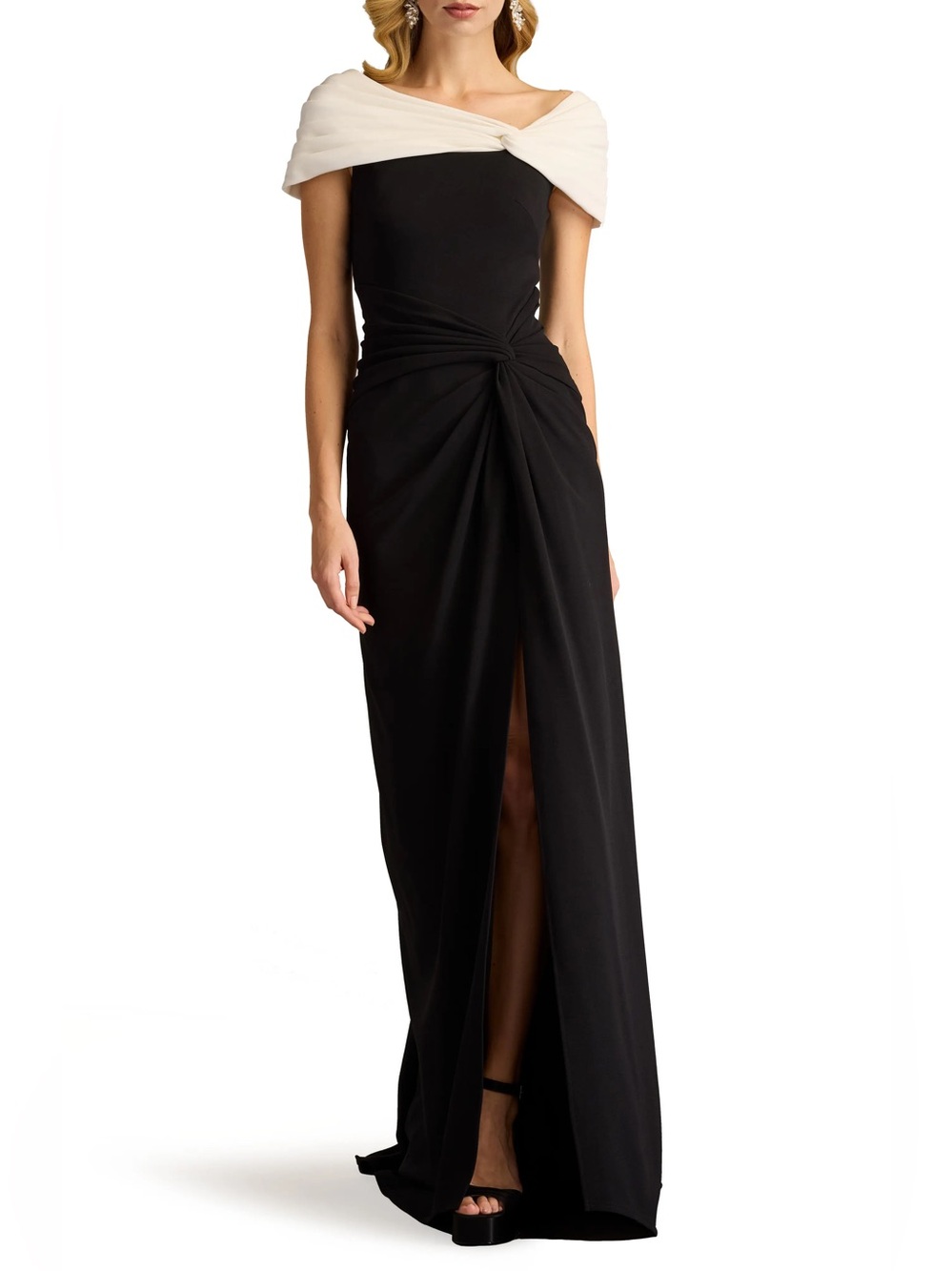 Tadashi Shoji Asymmetric Neck Sheath Gown